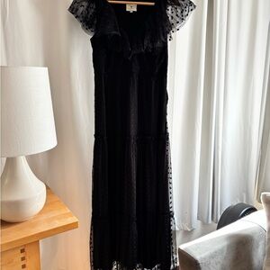 Elegant Black Dress with Sheer Details